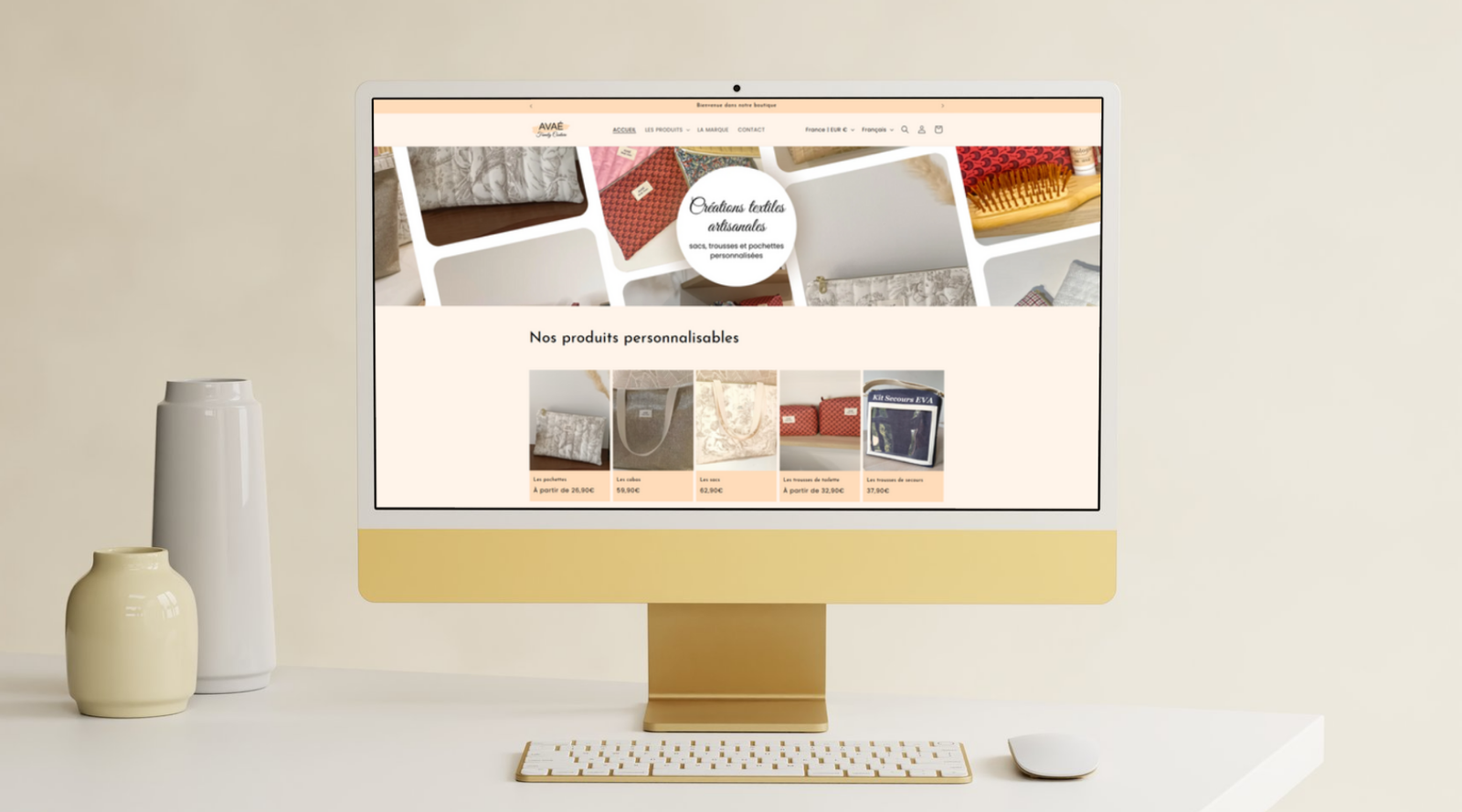 Exemple de boutique en ligne Shopify réalisé par Besnard Design